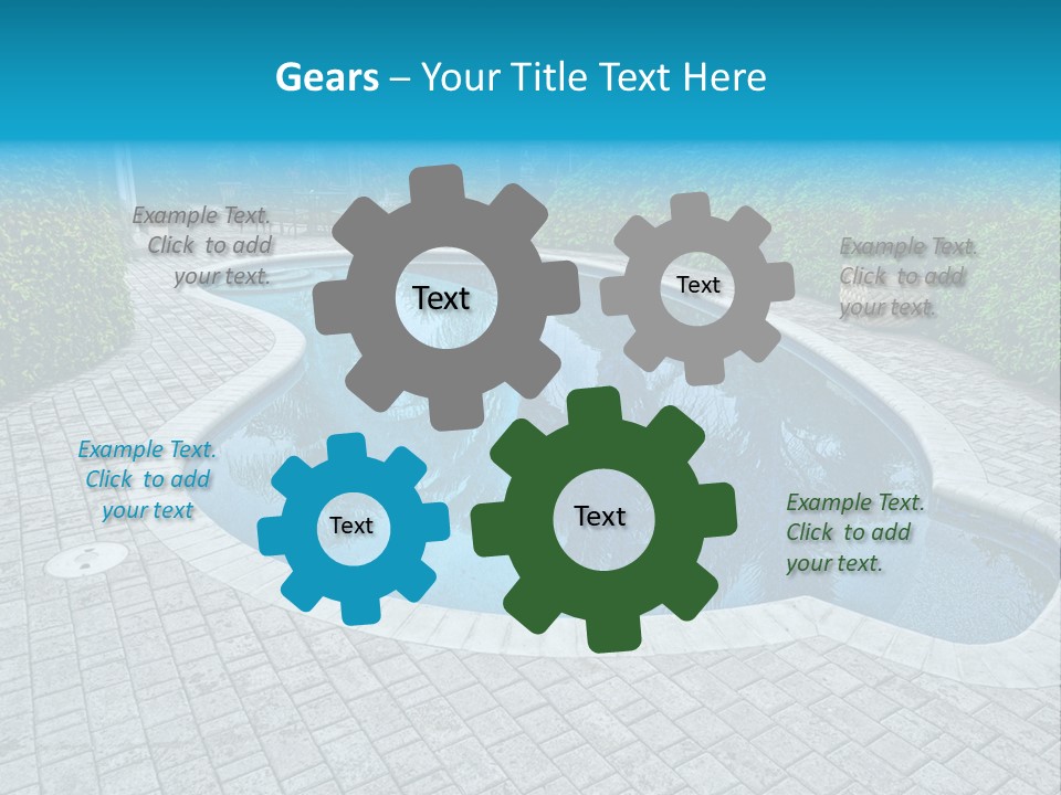 Palms Reflecting On A Swimming Pool PowerPoint Template