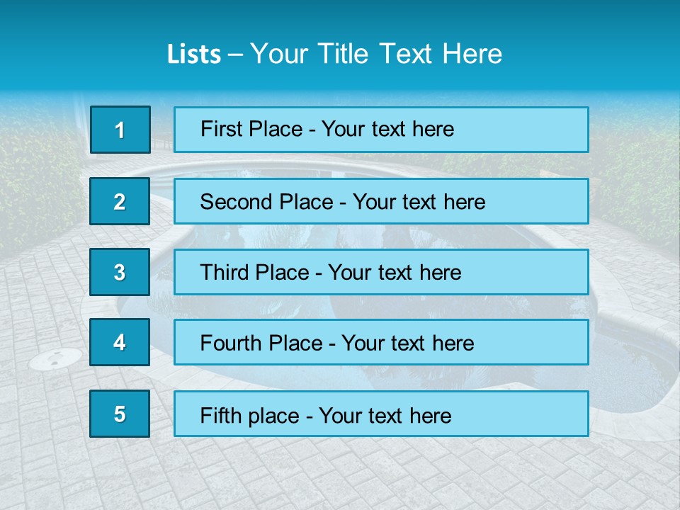 Palms Reflecting On A Swimming Pool PowerPoint Template