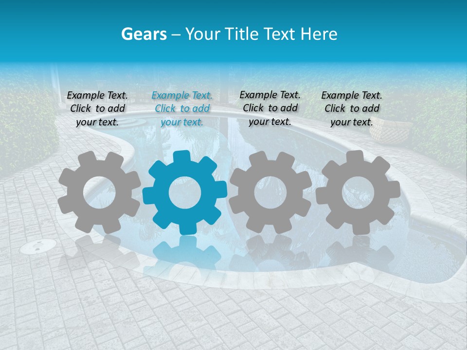 Palms Reflecting On A Swimming Pool PowerPoint Template