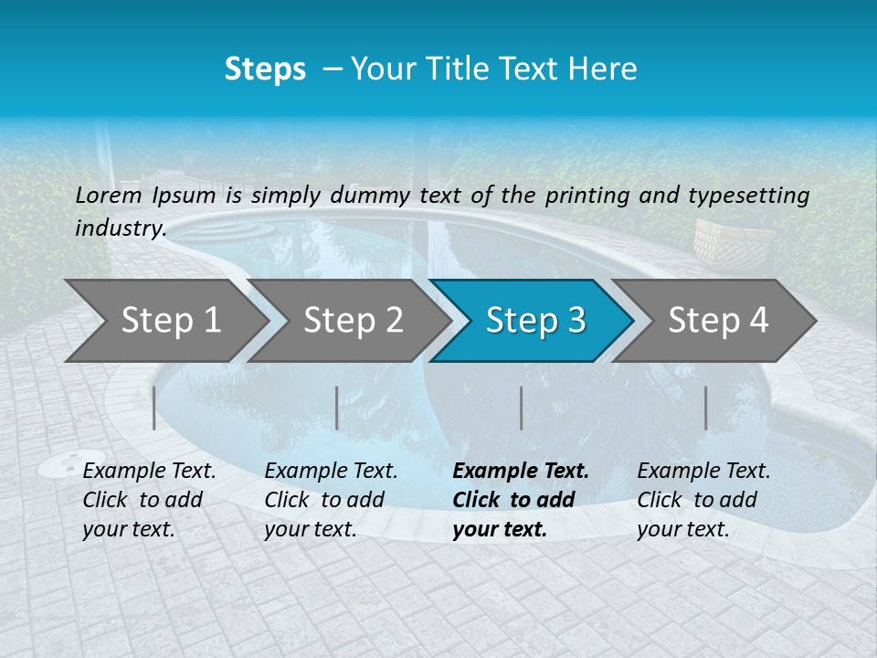 Palms Reflecting On A Swimming Pool PowerPoint Template