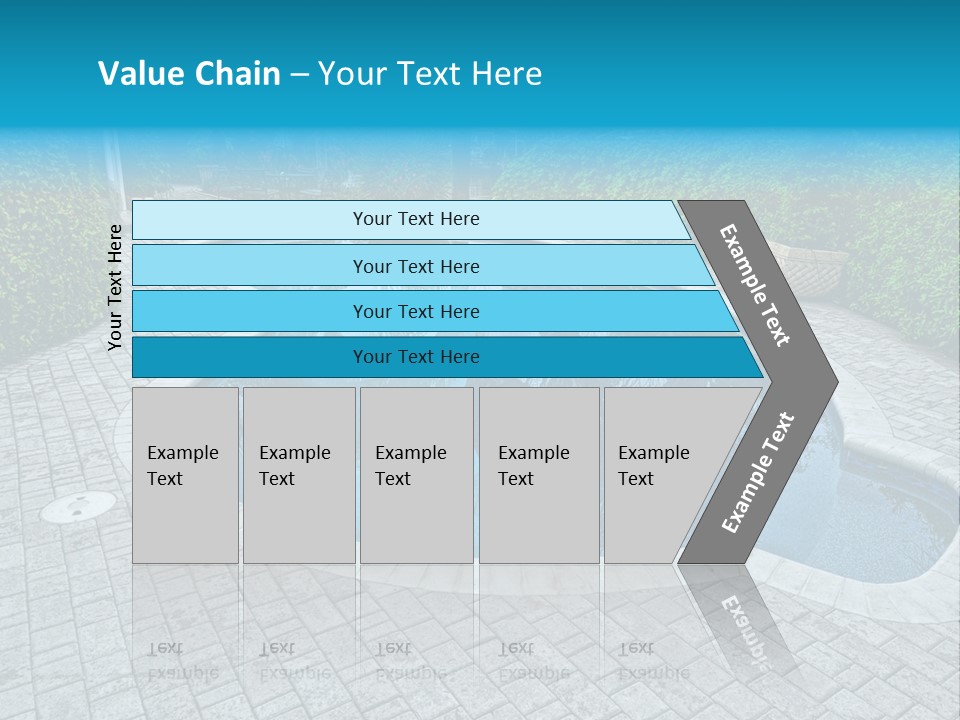 Palms Reflecting On A Swimming Pool PowerPoint Template