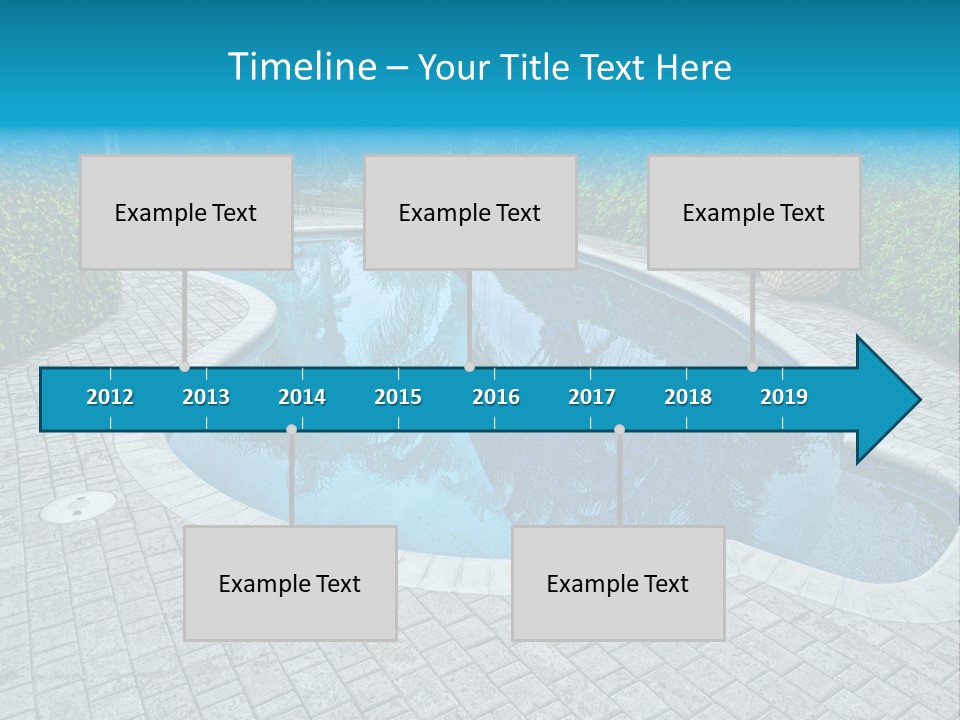 Palms Reflecting On A Swimming Pool PowerPoint Template