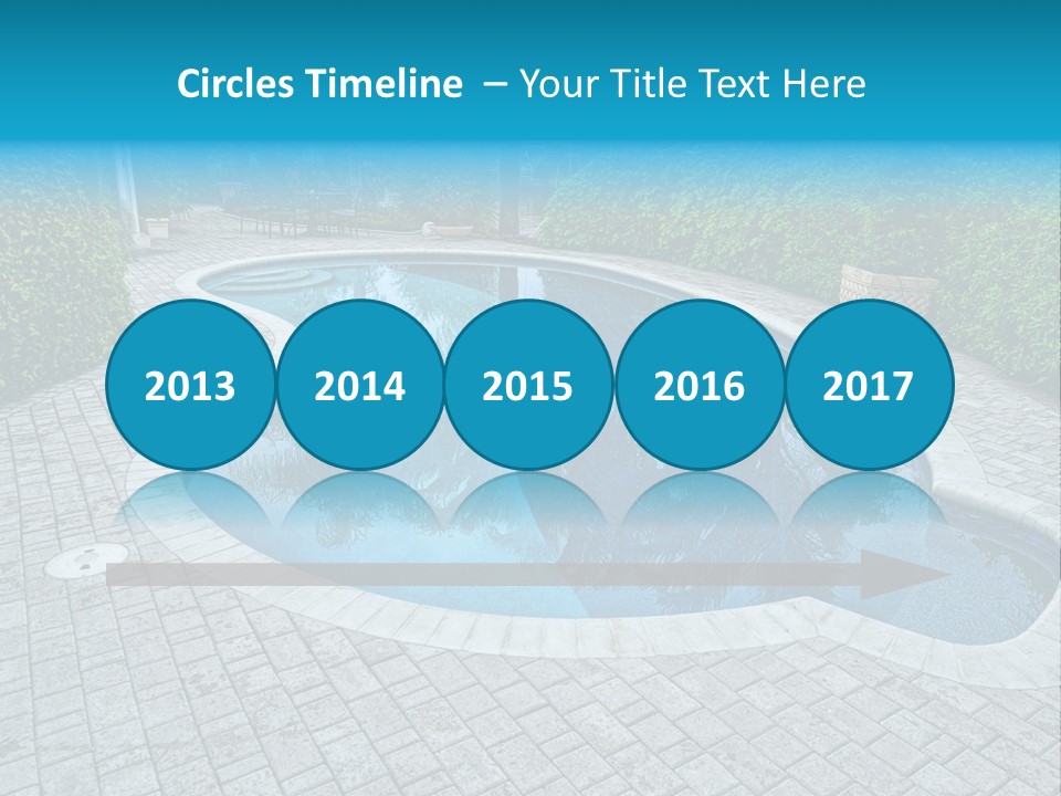 Palms Reflecting On A Swimming Pool PowerPoint Template