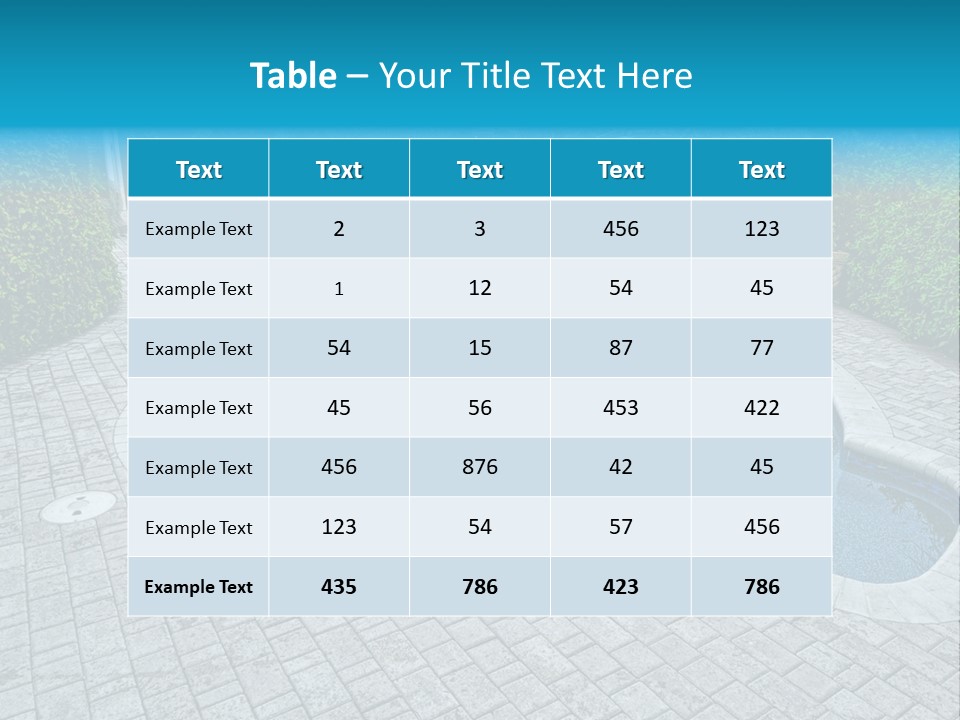 Palms Reflecting On A Swimming Pool PowerPoint Template