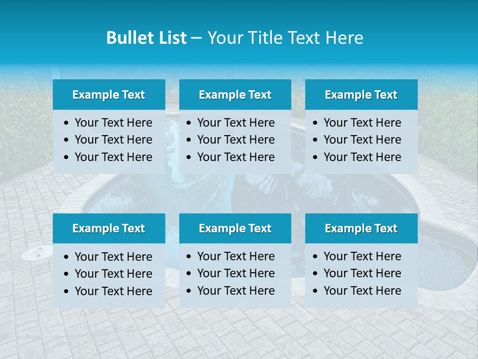 Palms Reflecting On A Swimming Pool PowerPoint Template