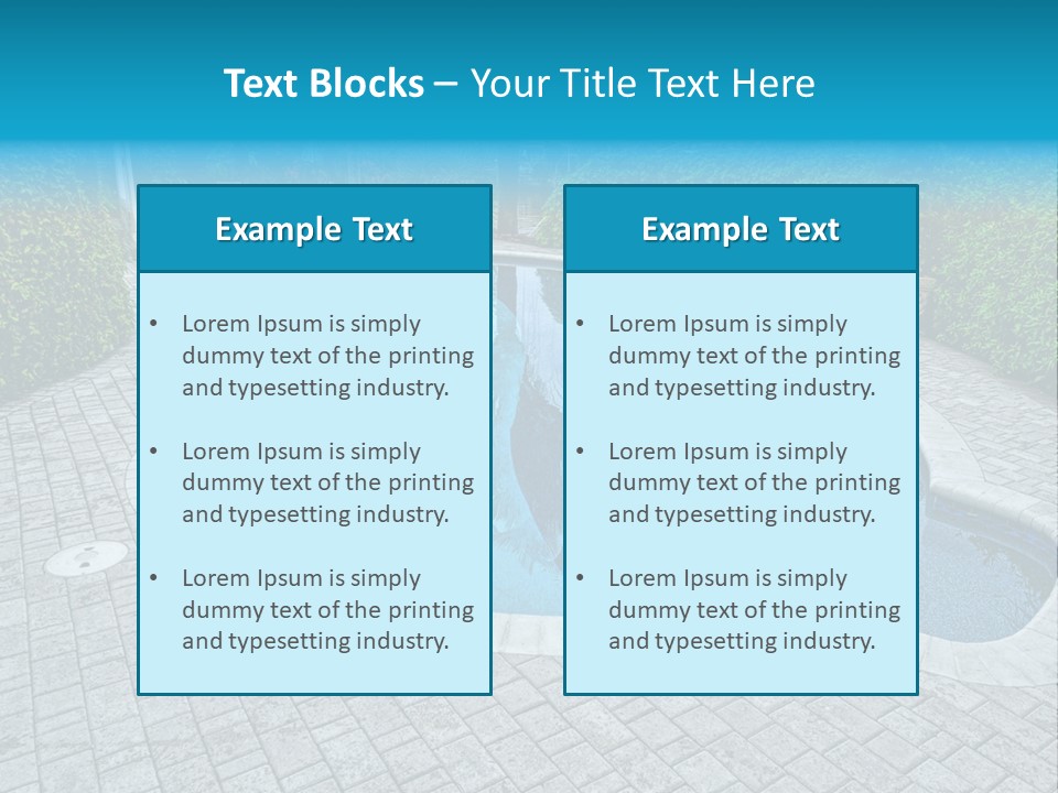 Palms Reflecting On A Swimming Pool PowerPoint Template