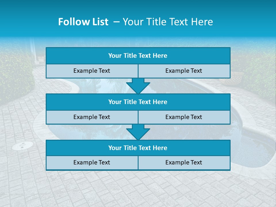 Palms Reflecting On A Swimming Pool PowerPoint Template