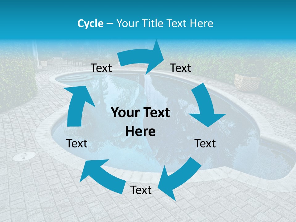 Palms Reflecting On A Swimming Pool PowerPoint Template