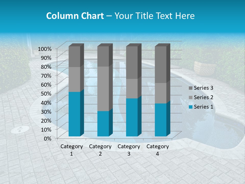 Palms Reflecting On A Swimming Pool PowerPoint Template