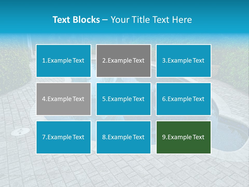 Palms Reflecting On A Swimming Pool PowerPoint Template