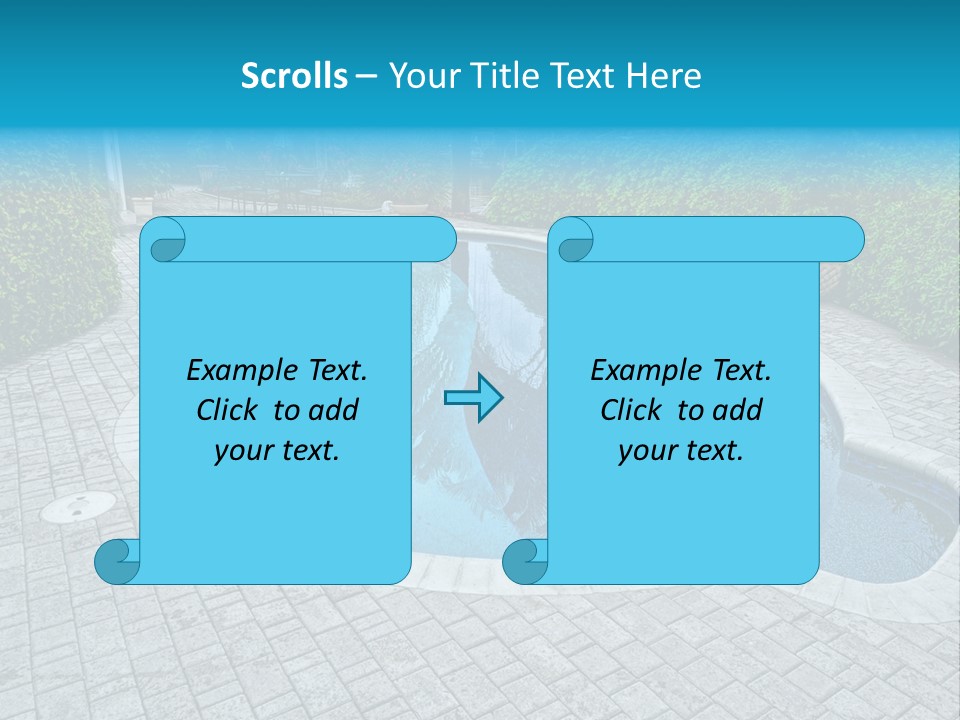 Palms Reflecting On A Swimming Pool PowerPoint Template