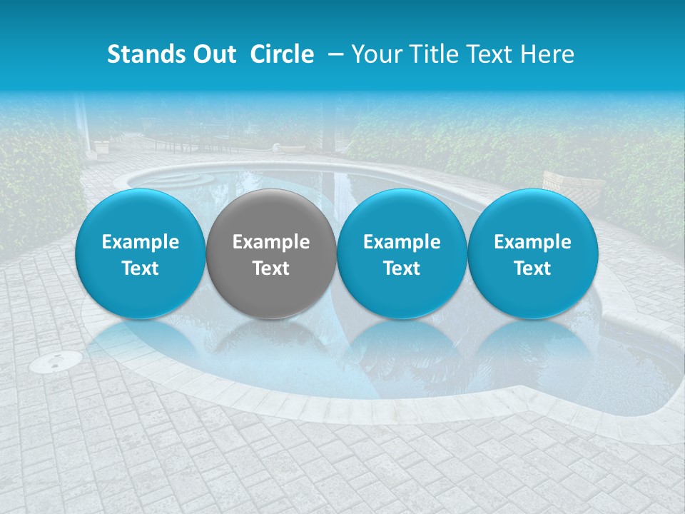Palms Reflecting On A Swimming Pool PowerPoint Template