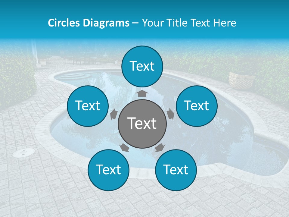 Palms Reflecting On A Swimming Pool PowerPoint Template