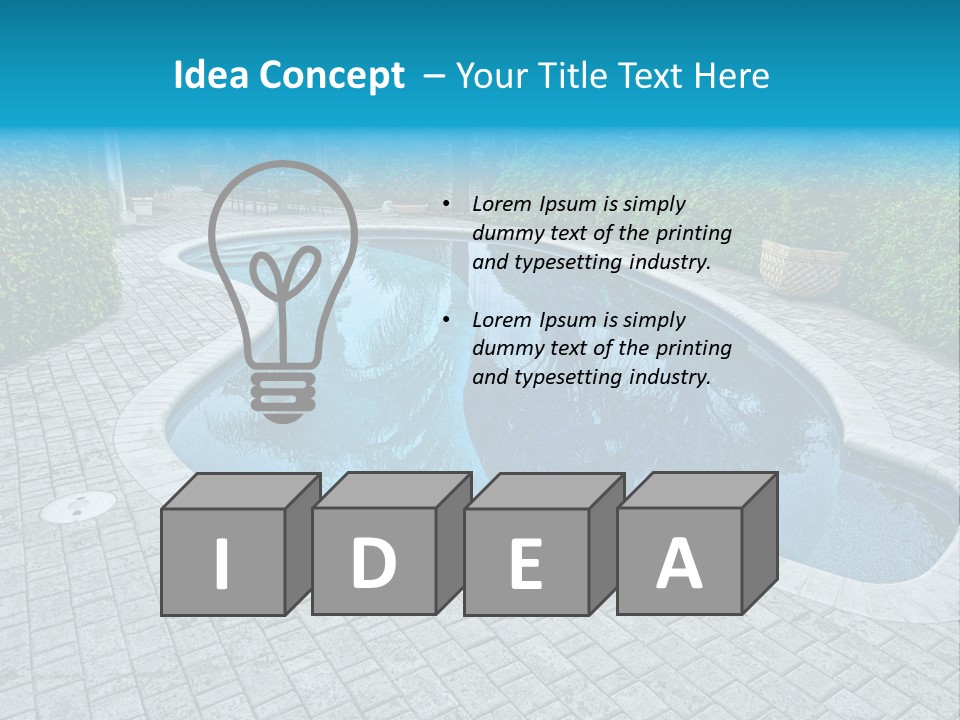 Palms Reflecting On A Swimming Pool PowerPoint Template