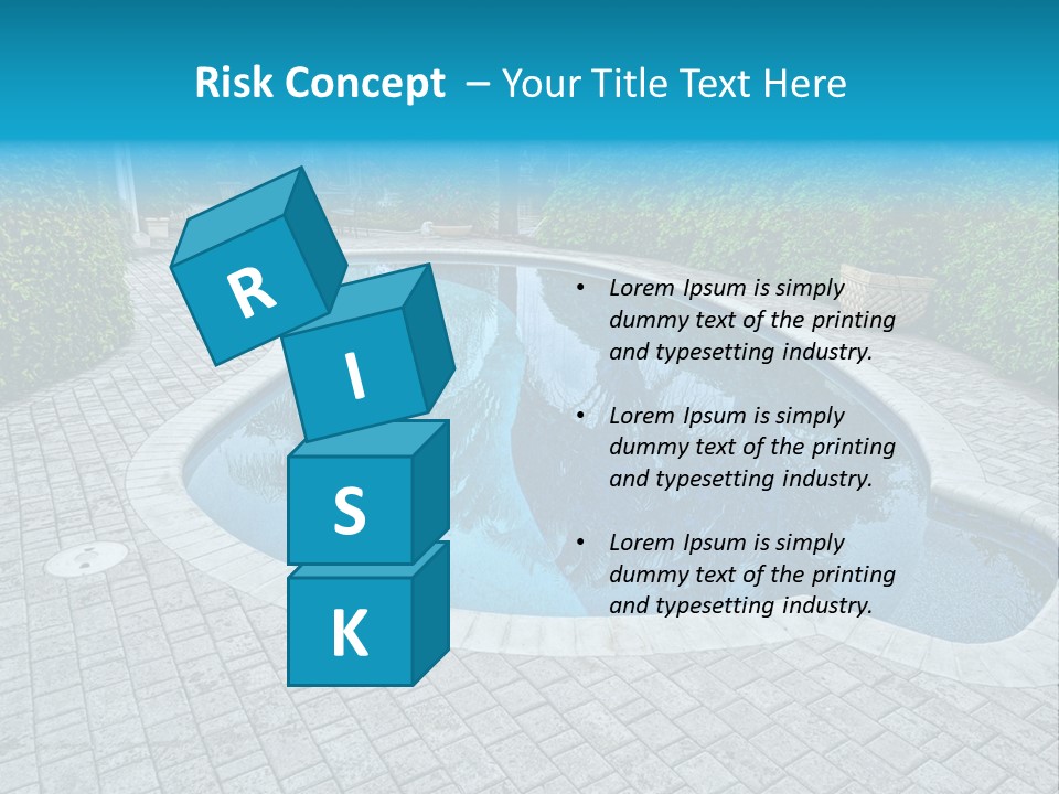 Palms Reflecting On A Swimming Pool PowerPoint Template