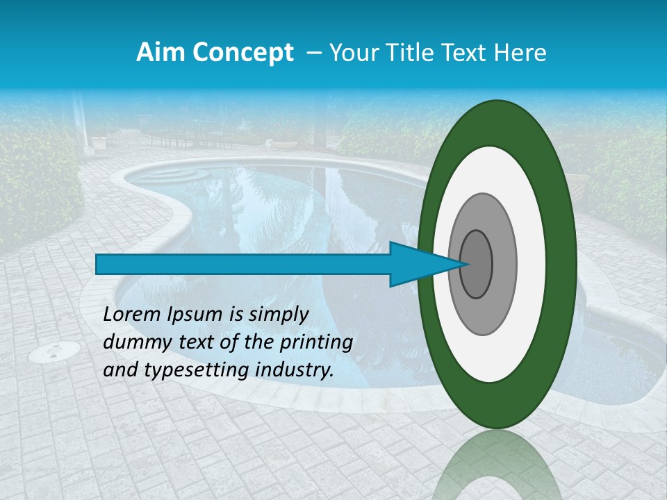 Palms Reflecting On A Swimming Pool PowerPoint Template