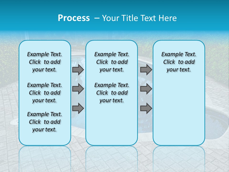 Palms Reflecting On A Swimming Pool PowerPoint Template