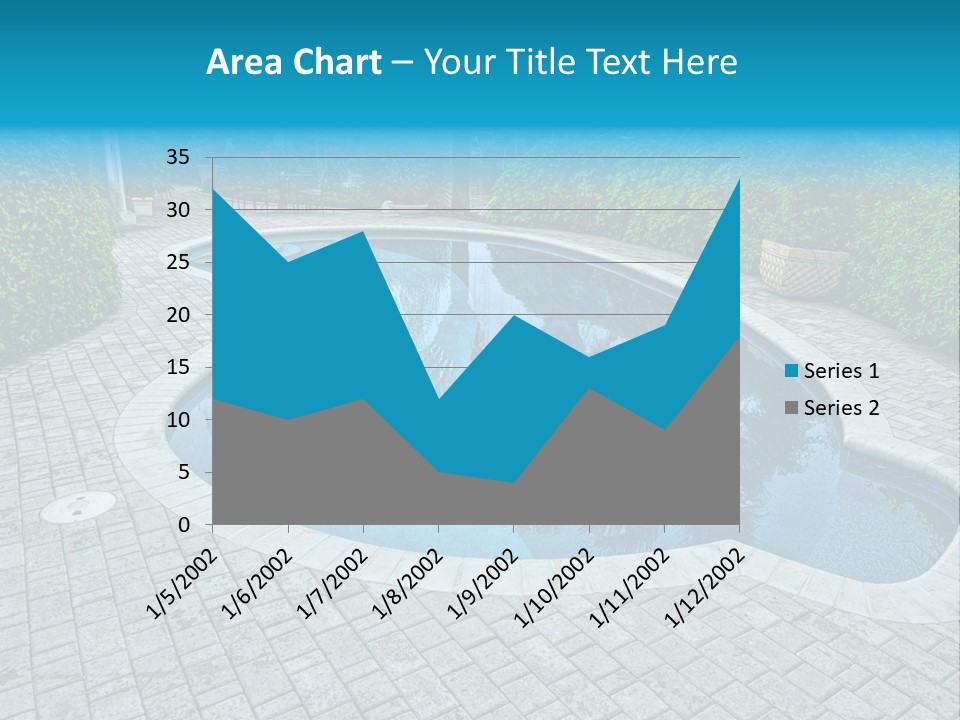 Palms Reflecting On A Swimming Pool PowerPoint Template