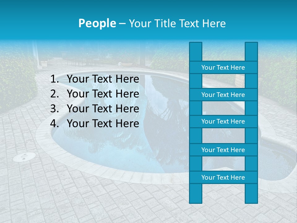 Palms Reflecting On A Swimming Pool PowerPoint Template