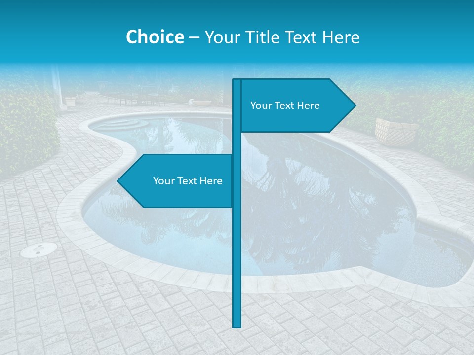 Palms Reflecting On A Swimming Pool PowerPoint Template