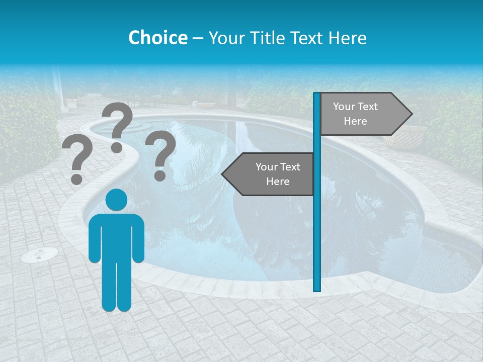 Palms Reflecting On A Swimming Pool PowerPoint Template