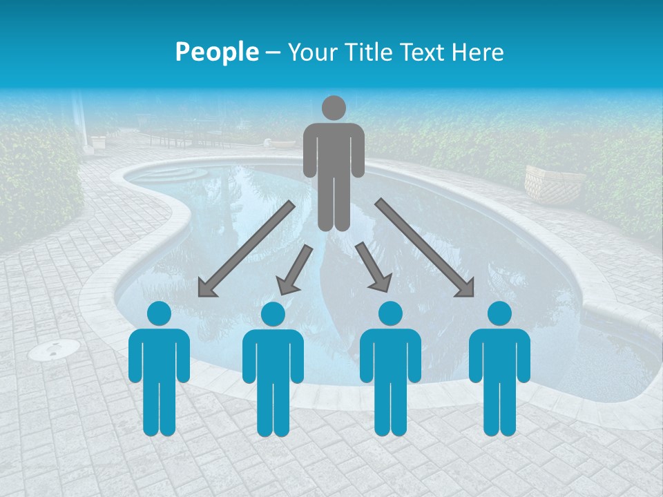 Palms Reflecting On A Swimming Pool PowerPoint Template