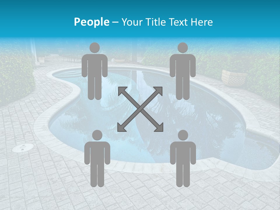 Palms Reflecting On A Swimming Pool PowerPoint Template