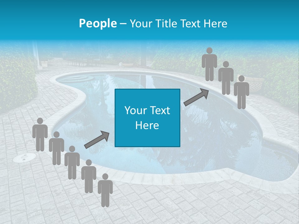 Palms Reflecting On A Swimming Pool PowerPoint Template