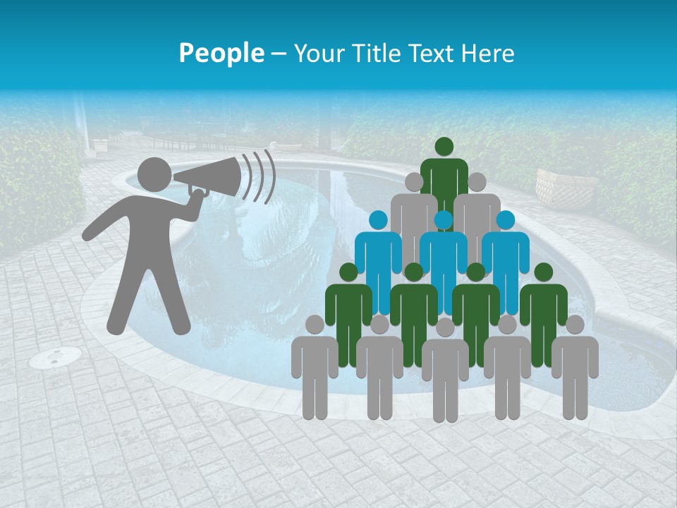 Palms Reflecting On A Swimming Pool PowerPoint Template