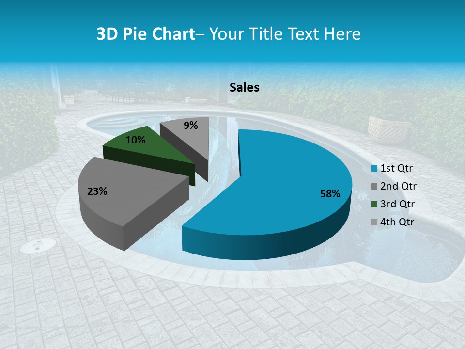 Palms Reflecting On A Swimming Pool PowerPoint Template