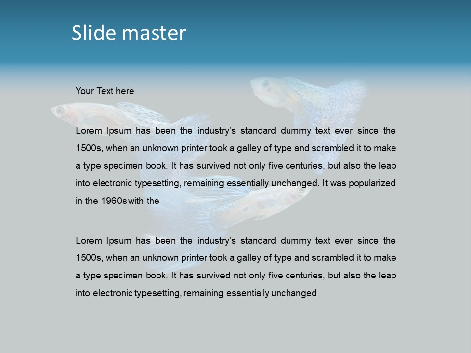 Swimming Guppy PowerPoint Template