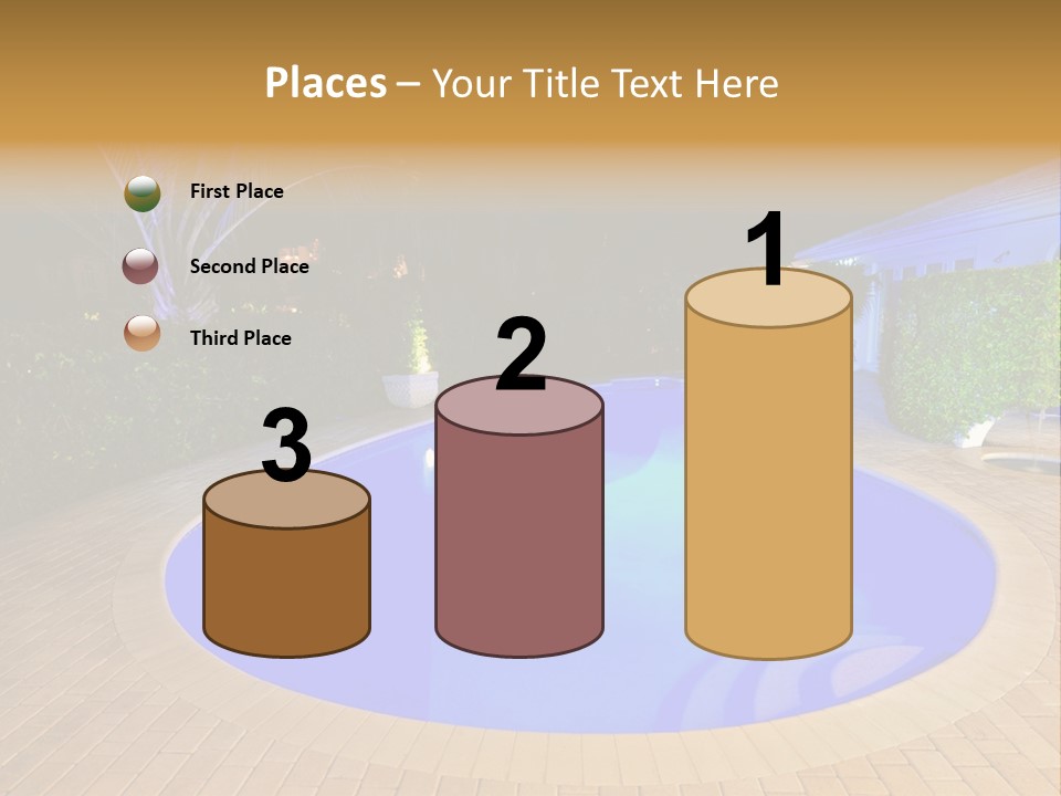 Swimming Pool At Night PowerPoint Template