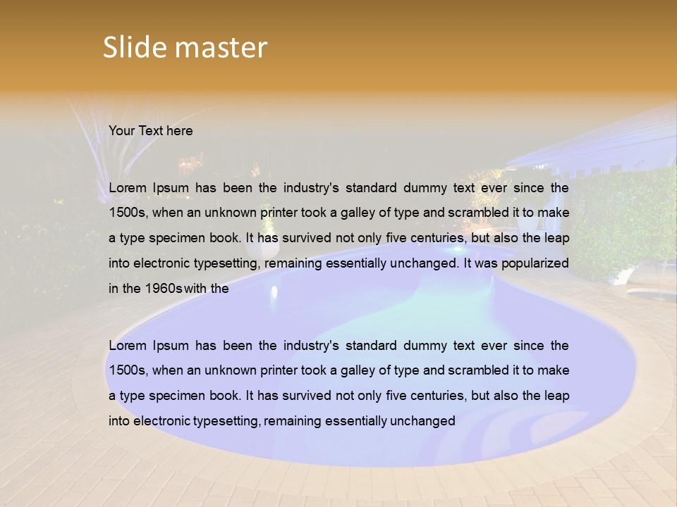 Swimming Pool At Night PowerPoint Template