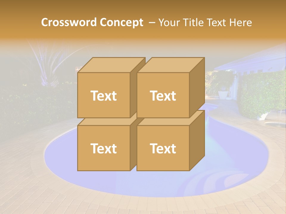 Swimming Pool At Night PowerPoint Template