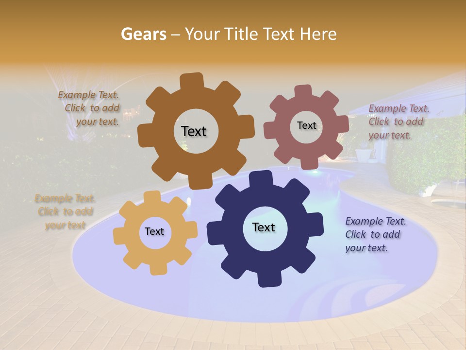 Swimming Pool At Night PowerPoint Template