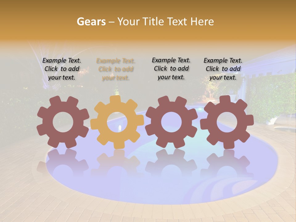 Swimming Pool At Night PowerPoint Template