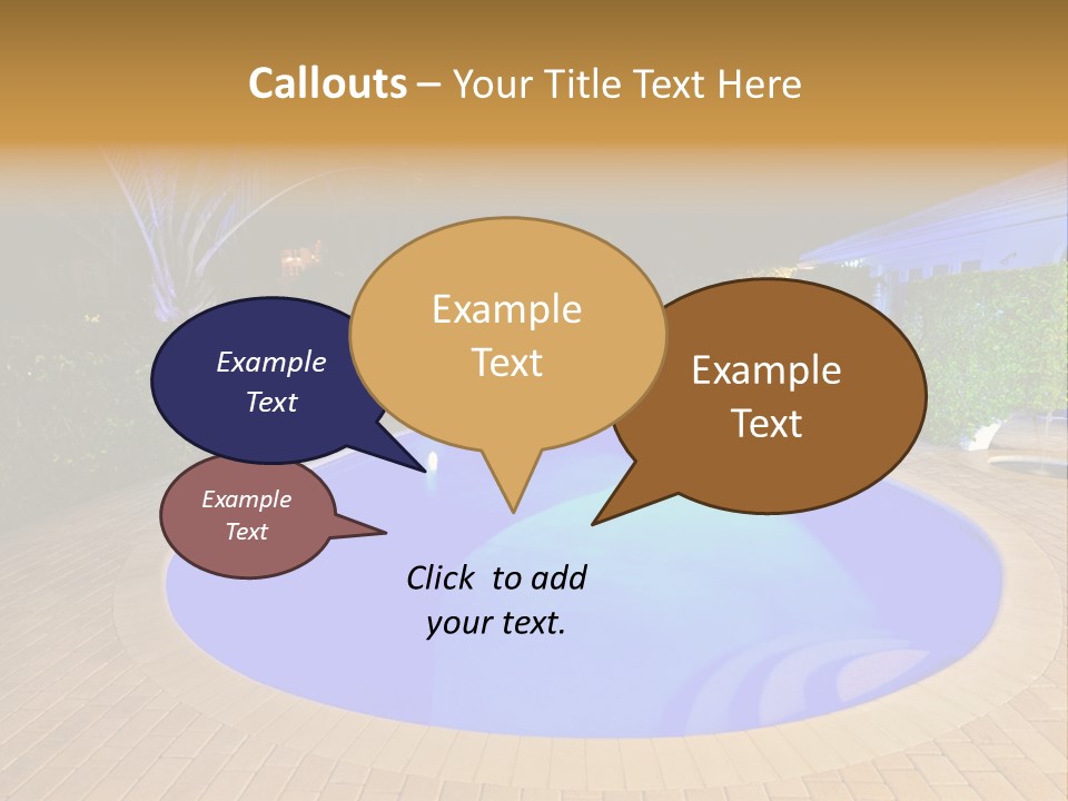 Swimming Pool At Night PowerPoint Template