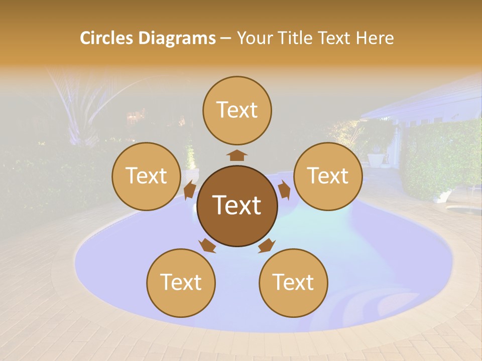 Swimming Pool At Night PowerPoint Template