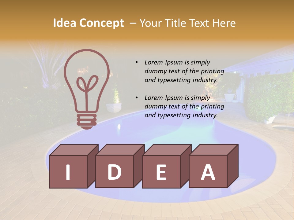 Swimming Pool At Night PowerPoint Template