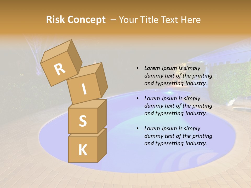 Swimming Pool At Night PowerPoint Template