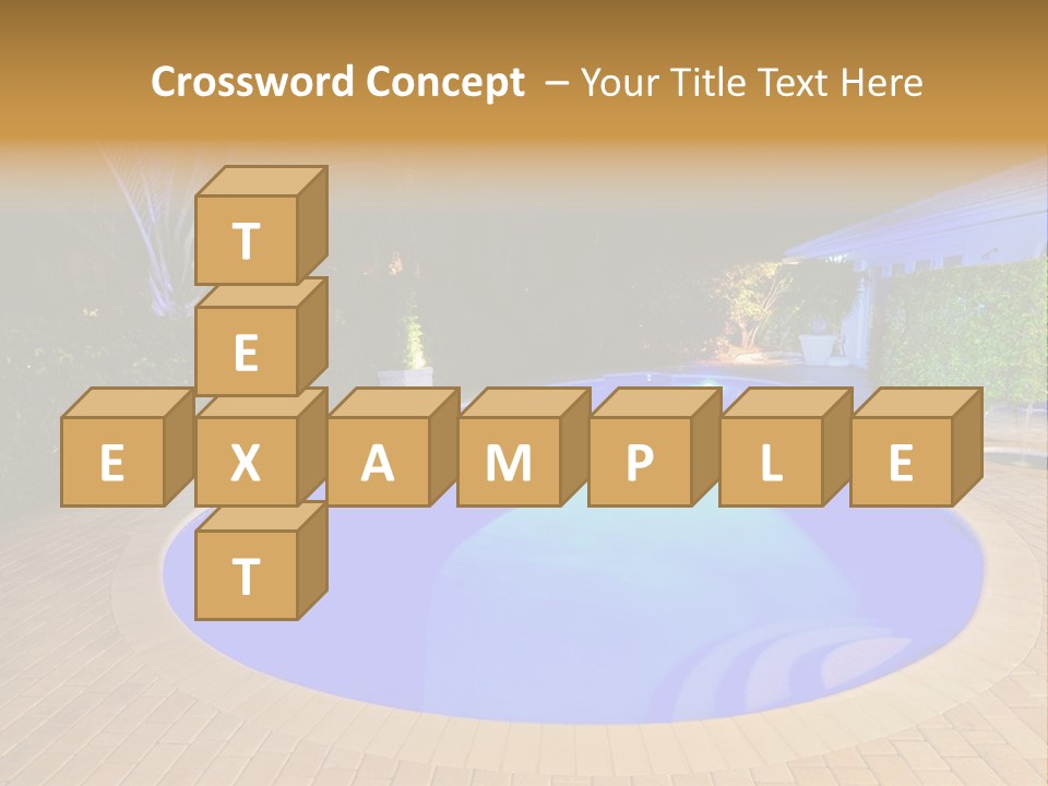 Swimming Pool At Night PowerPoint Template