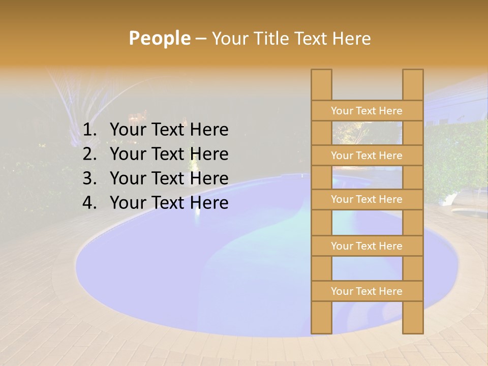 Swimming Pool At Night PowerPoint Template