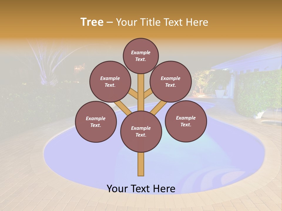 Swimming Pool At Night PowerPoint Template