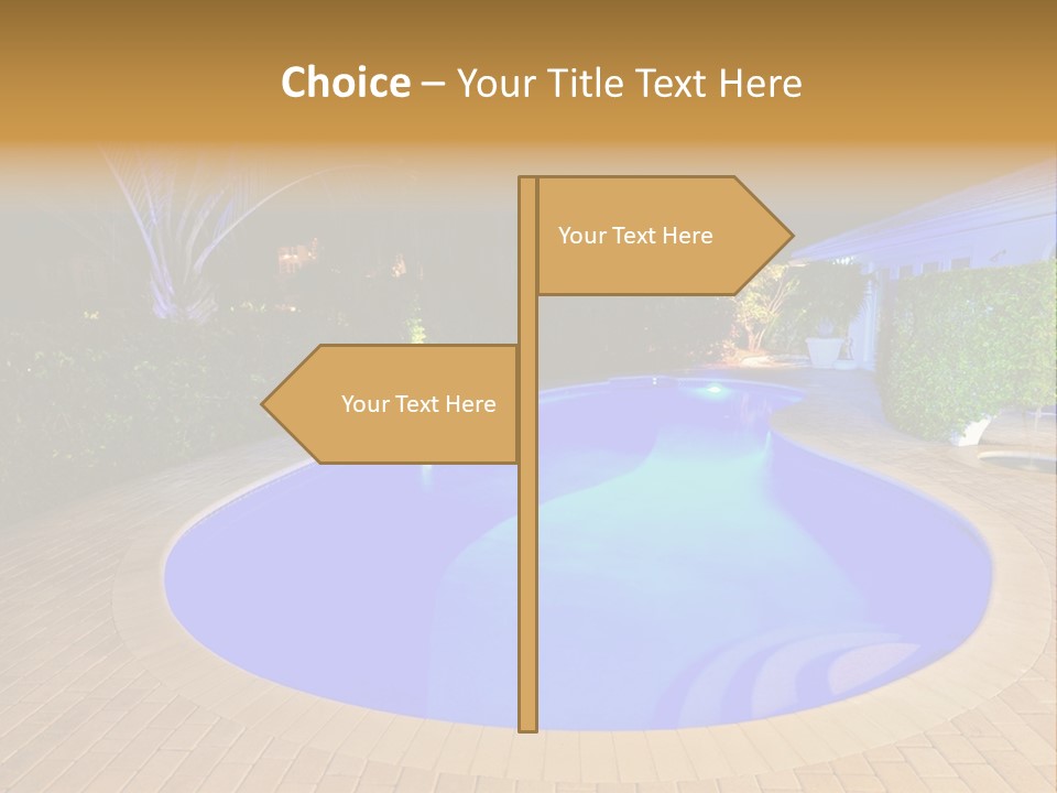 Swimming Pool At Night PowerPoint Template