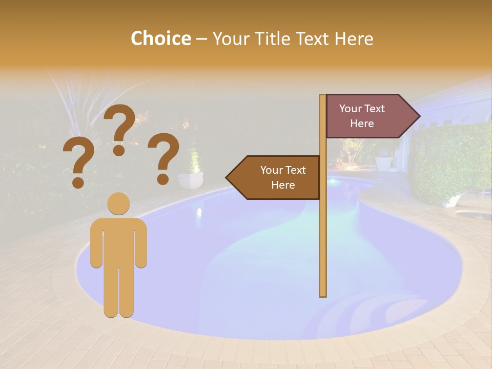 Swimming Pool At Night PowerPoint Template