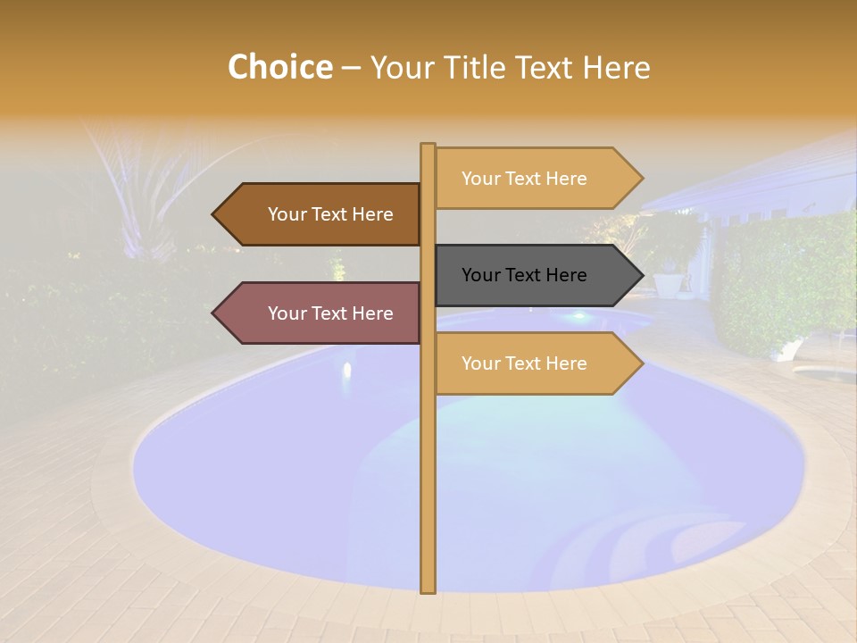 Swimming Pool At Night PowerPoint Template