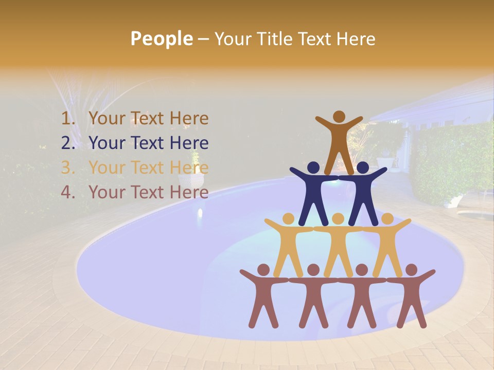 Swimming Pool At Night PowerPoint Template