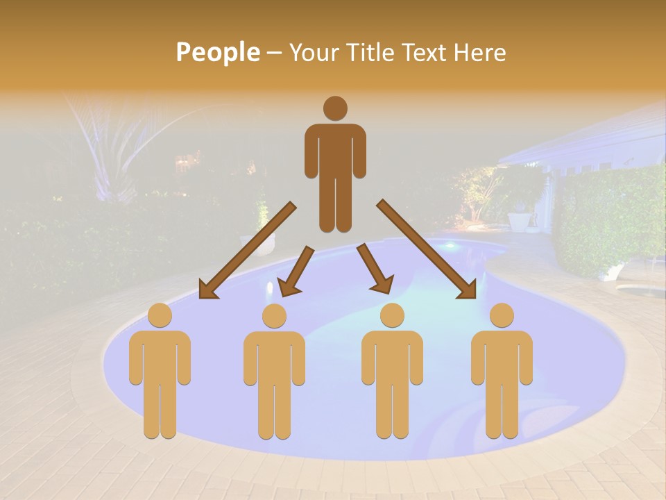 Swimming Pool At Night PowerPoint Template