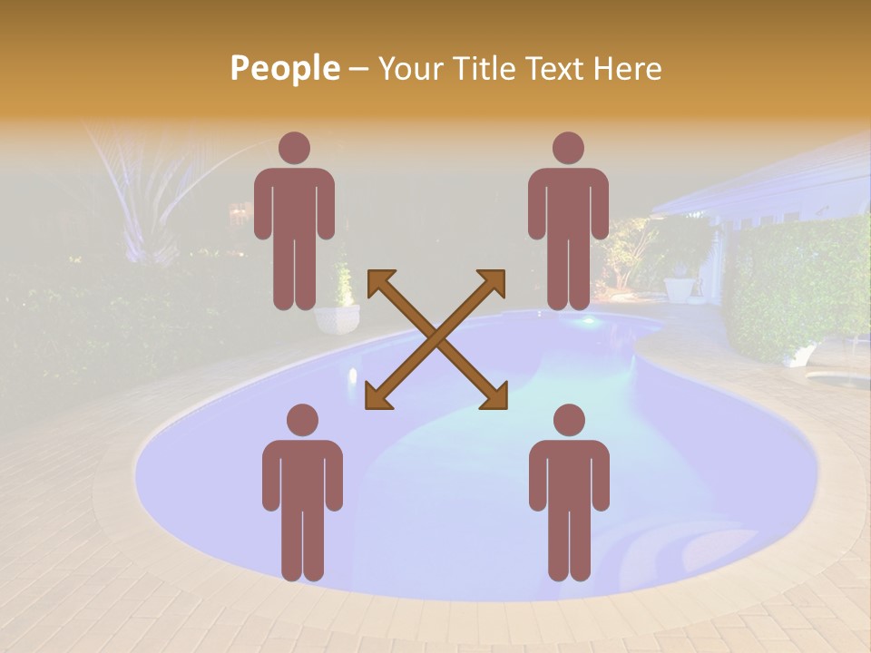 Swimming Pool At Night PowerPoint Template