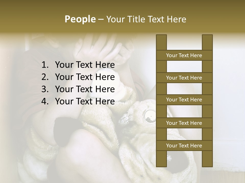 Lonely Boy Being Punished In The Corner. (This Image Is Toned Intentionally) PowerPoint Template